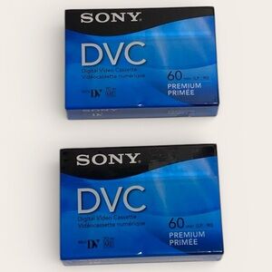 Lot of 2 Sony DVC Mini DV Digital Video Cassette 60 minute Tape
